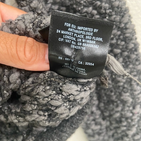 Anthropologie Moth Charcoal Gray Crew Neck Pullover Sweater Sz Medium - Picture 4 of 9